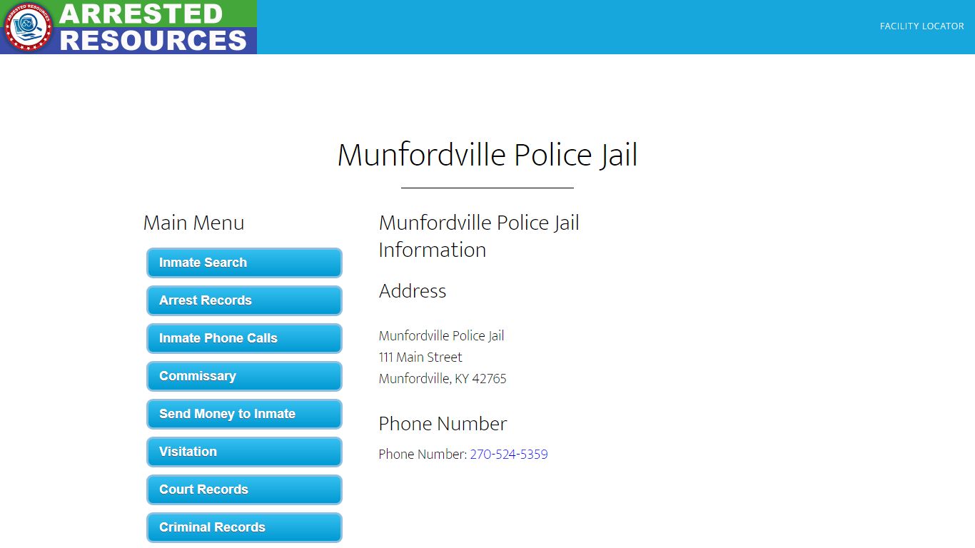 Munfordville Police Jail - Inmate Search - Munfordville, KY