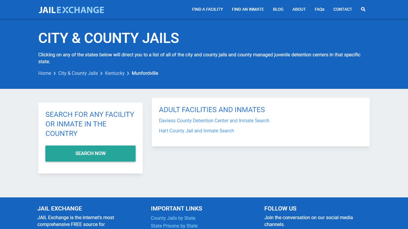 City & County Jails | Kentucky | Munfordville | JailExchange