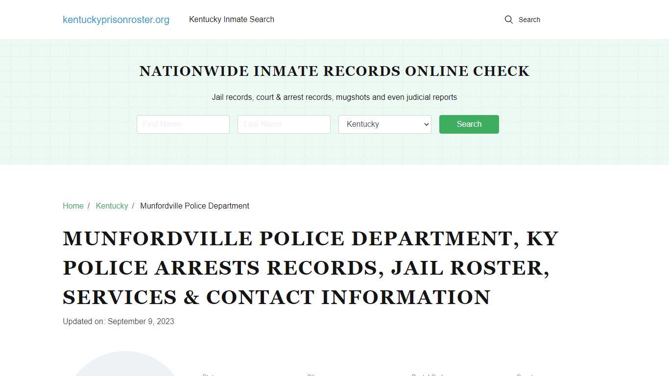 Munfordville Police Department, KY: Police Arrests, Inmate Roster ...